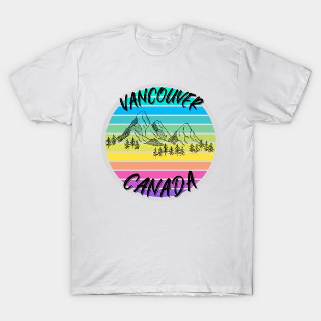 Travel Vancouver Canada Mountains T-Shirt by Aspectartworks